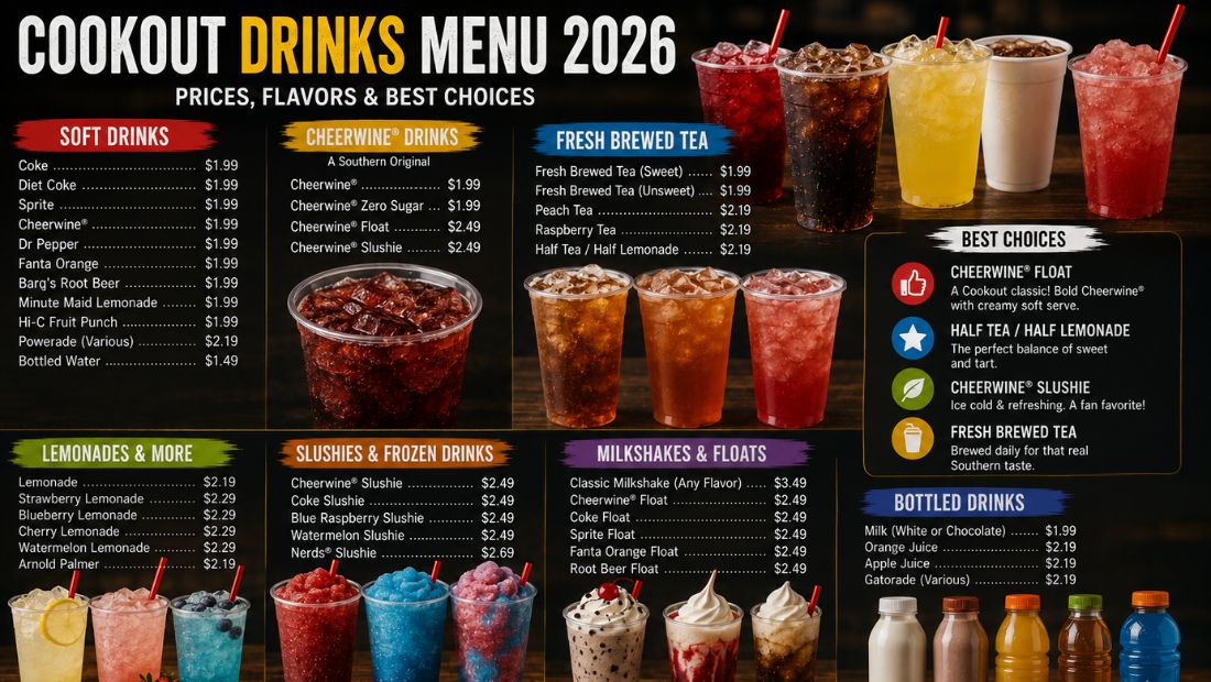 Cookout Drinks Menu 2026 Prices, Flavors & Best Choices 