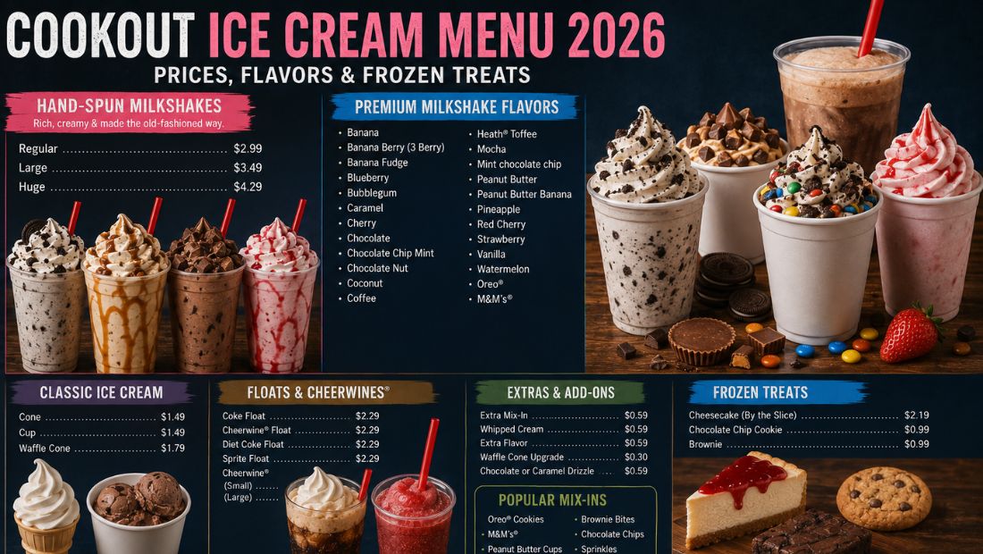 Cookout Ice Cream Menu 2026 Prices, Flavors & Frozen Treats